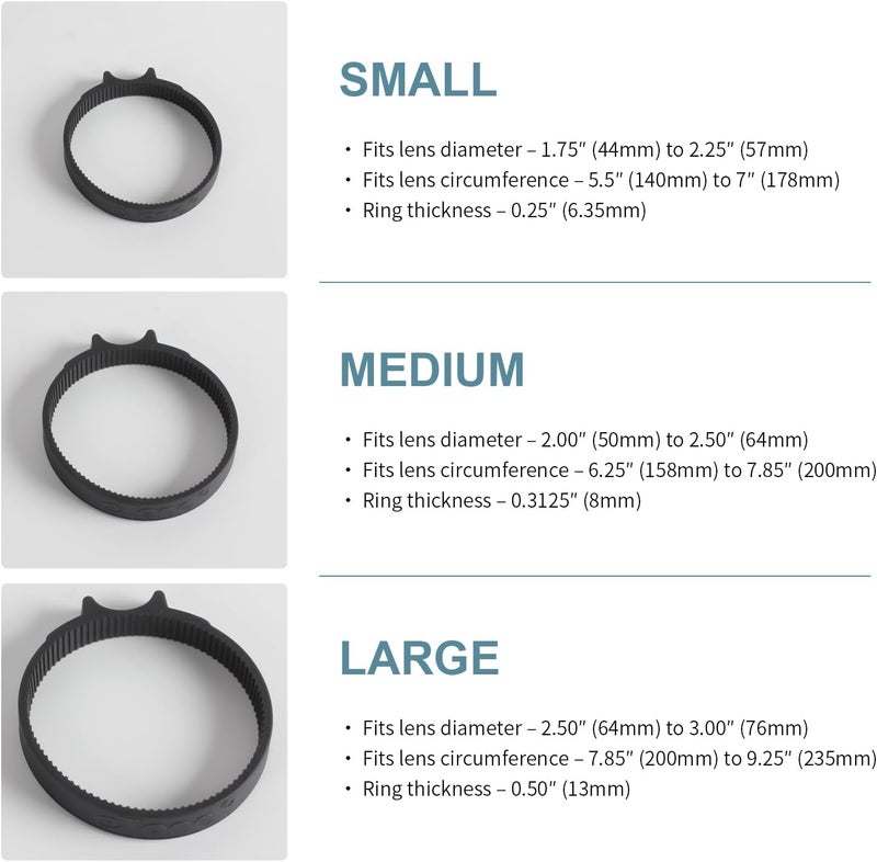 eTone Rubber Seamless Focus Ring Manual Lens Gadget Suitable for Lens Diameter 44mm to 57mm (Small) - Image 5